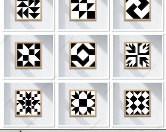 Laser Cut Quilt Block Bundle: 9 Geometric Patterns for Wood Art  Crafts | Digital Files,Geometric Quilt Block Patterns,Farmhouse Wall Art775