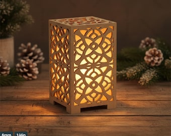 Laser Cut Lantern Pattern Bundle | 6 Intricate Designs | DIY Wood Decor Files,Geometric & Ornate Wooden Lantern Laser Files 597