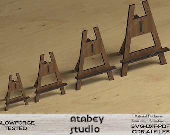 Easel and Display Stands / Plywood Frame Displays / Wooden Pic Holder / Glowforge Laser Templates SVG DXF CDR Ai 485