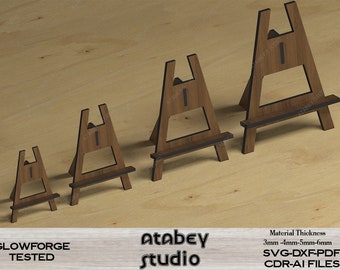 Easel and Display Stands / Plywood Frame Displays / Wooden Pic Holder / Glowforge Laser Templates SVG DXF CDR Ai 485