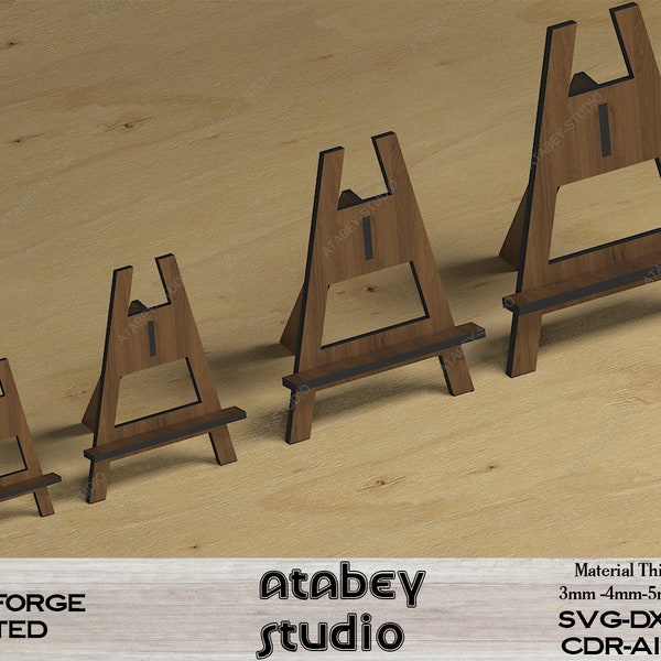 Easel and Display Stands / Plywood Frame Displays / Wooden Pic Holder / Glowforge Laser Templates SVG DXF CDR Ai 485