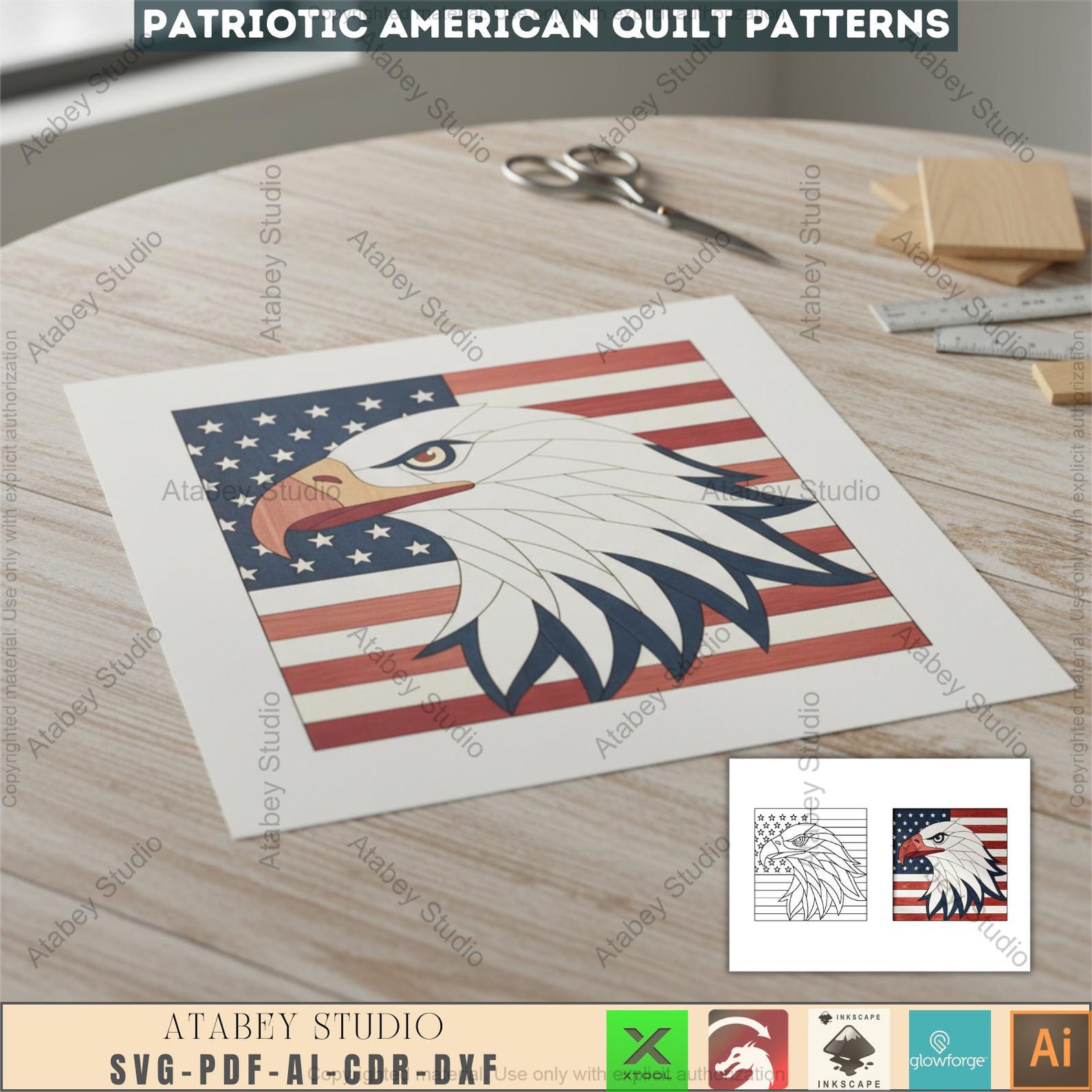 American Eagle Patriotic Quilt Blocks Pattern / Bald Eagle Americana ...