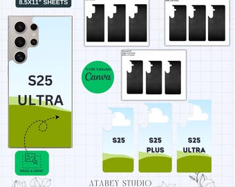 S25 Vorlagen: Ultra/Plus/Standard! Canva bearbeitbar, für Sublimation bereit, SVG DXF PNG, DIY Samsung S25 Hülle Vorlage Canva Ziehen & Ablegen 932