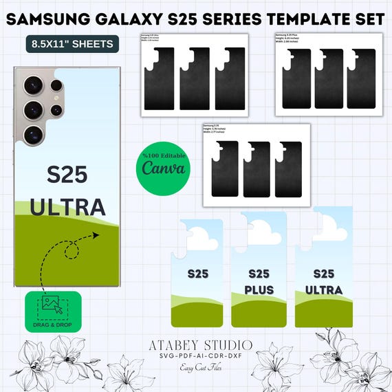 S25 Case Templates: Ultra/Plus/Standard! Canva Editable, Sublimation Ready, SVG DXF PNG,Diy Samsung S25 Case Template Canva Drag & Drop 932