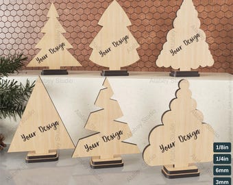3D Christmas Tree SVG, Laser Cut File for Holiday Mantel Decor, Farmhouse Winter Village Project 943