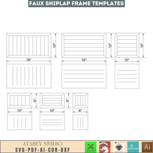 Faux Shiplap Sign Backers, Laser cut files SVG DXF vector plans, glowforge file svg, laser cut template, laser svg, laser cutting files 132 image 8