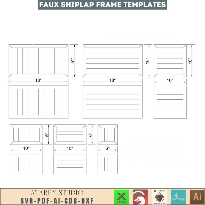 Faux Shiplap Sign Backers, Laser cut files SVG DXF vector plans, glowforge file svg, laser cut template, laser svg, laser cutting files 132 image 8