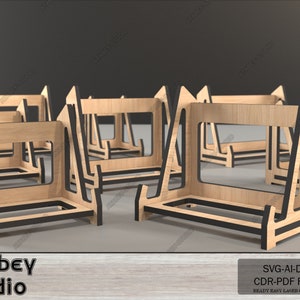 Fichiers découpés au laser sur support chevalet 4 tailles - affichage de photos en bois polyvalent SVG, Ai, CDR, DXF 605
