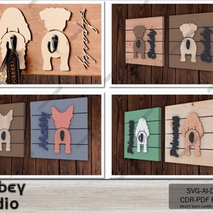 Gancio per guinzaglio per cani personalizzabile SVG, design elegante per insegna Yorkie, gancio per guinzaglio perfetto per cuccioli 279