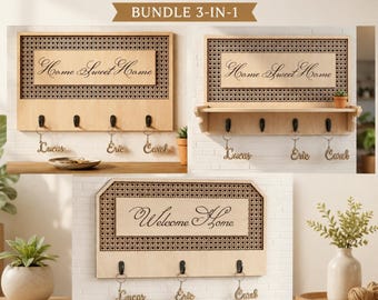 Elegant Rattan Cane Pattern Key Holder for Wall - Home Sweet Home Design 728