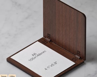 Wooden Paper Holder Template Living Hinge Notebook Cover Pattern Plywood Desk Organizer