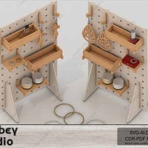 DIY Pegboard Stand & Hooks - Customizable Laser Cut Accessories for Craft Organization 643