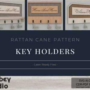 Elegante portachiavi da parete con motivo canna di rattan - Design Home Sweet Home 728