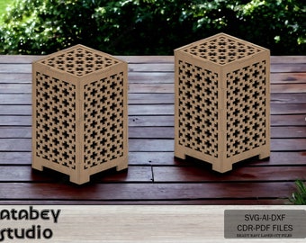 DIY Wooden Desk Lamps & Tealight Holders - Laser Cutting Templates - SVG DXF Files 600