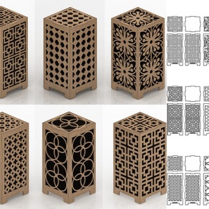 Lamp Laser Cut cnc Router Plans  Desk Lamp wooden Wooden lamp Vector plan Plywood cutting templates digital files 042