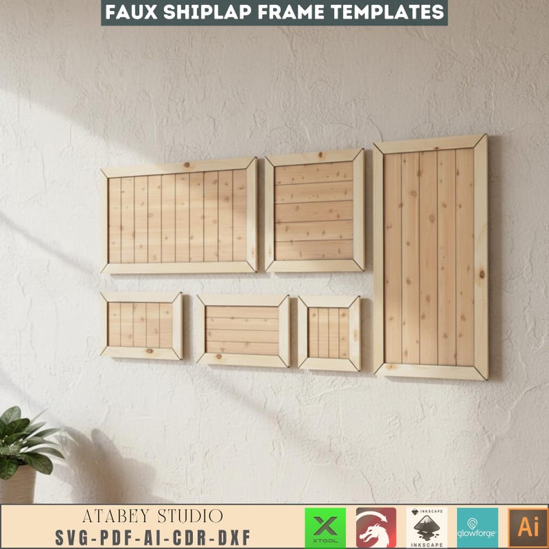 Faux Shiplap Sign Backers, Laser cut files SVG DXF vector plans, glowforge file svg, laser cut template, laser svg, laser cutting files 132 image 7