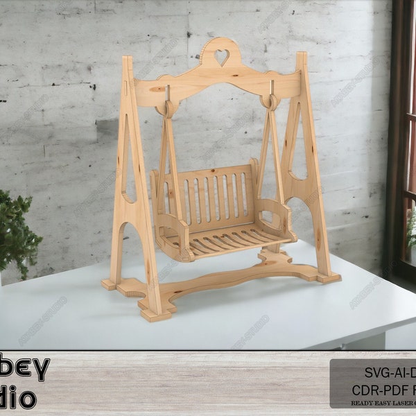 Elegant Wooden Swing Chair Plans - DIY Laser Cut Design Files for Home Decor - SVG, DXF 604