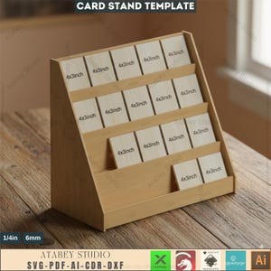 Expositor de pendientes de madera para punto de venta de artesanías (corte láser SVG, DXF, Ai 469)