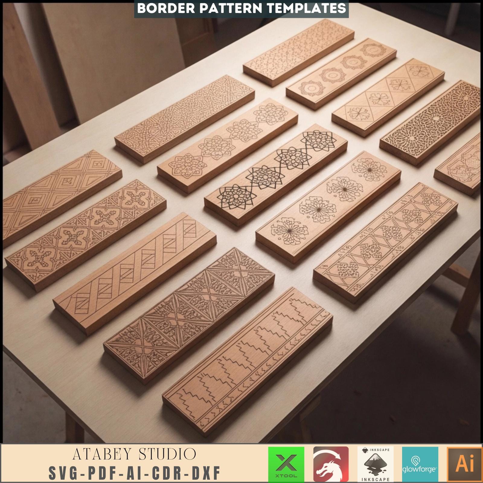 Ornamental Border Laser Cut Files - Intricate Wooden Border