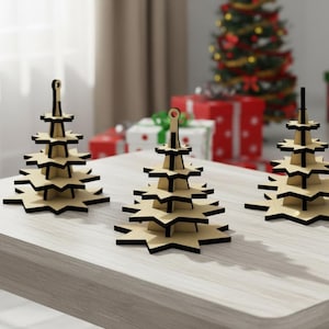3D Christmas Tree SVG, Laser Cut File for Xtool, Glowforge, DIY Holiday Mantel Decor, Festive Tabletop Centerpiece Patter 714
