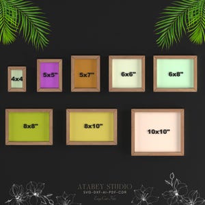 Laser Cut Frame File Bundle | 8 Sizes Included | DIY Wood Photo Decor,Easy Cut Frame Set for Laser | Square & Rectangle Multi Pack 652