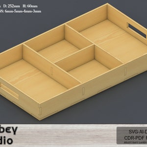 Kitchen Organizer Tray  DIY Laser Cut Wooden Tray Plans Customizable Divided Tray for Laser Cutting projects,Wooden Tray Design 755