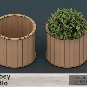 Cesta de flores e presentes faça você mesmo - caixa de madeira cortada a laser para projetos de jardim 708