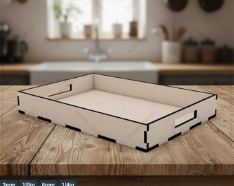 Flat Wooden Serving Tray laser cut SVG files , Glowforge digital download 410