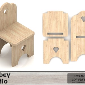 Chaise pour tout-petit aser Cut - Fichier de découpe de chaise pour enfant bricolage pour machines de découpe laser 702