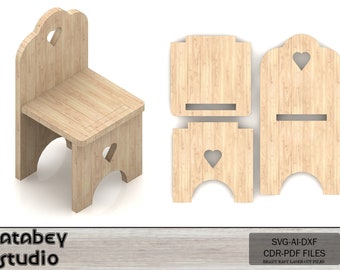aser Cut Toddler Chair - DIY Kid Chair Cutting File for Laser Cutting Machines 702