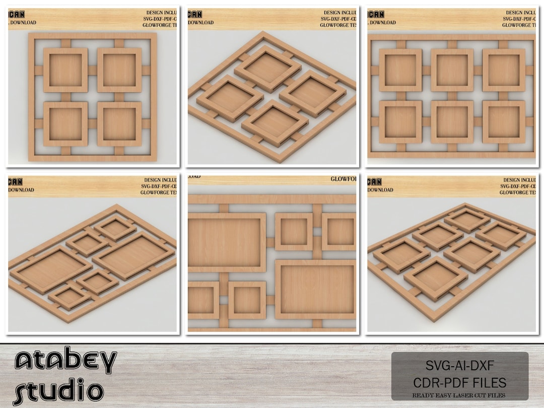 Multi-photo Collage Frames - Wall Picture Albums - Laser Ready Designs ...