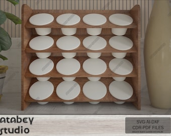 Elegante soporte de madera para cápsulas de café: organizador de cocina perfecto para exhibir cápsulas 606
