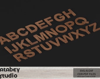 Customizable Wooden Alphabet - Uppercase and Lowercase Letter Cut Plans for Laser Cutting Machines 723