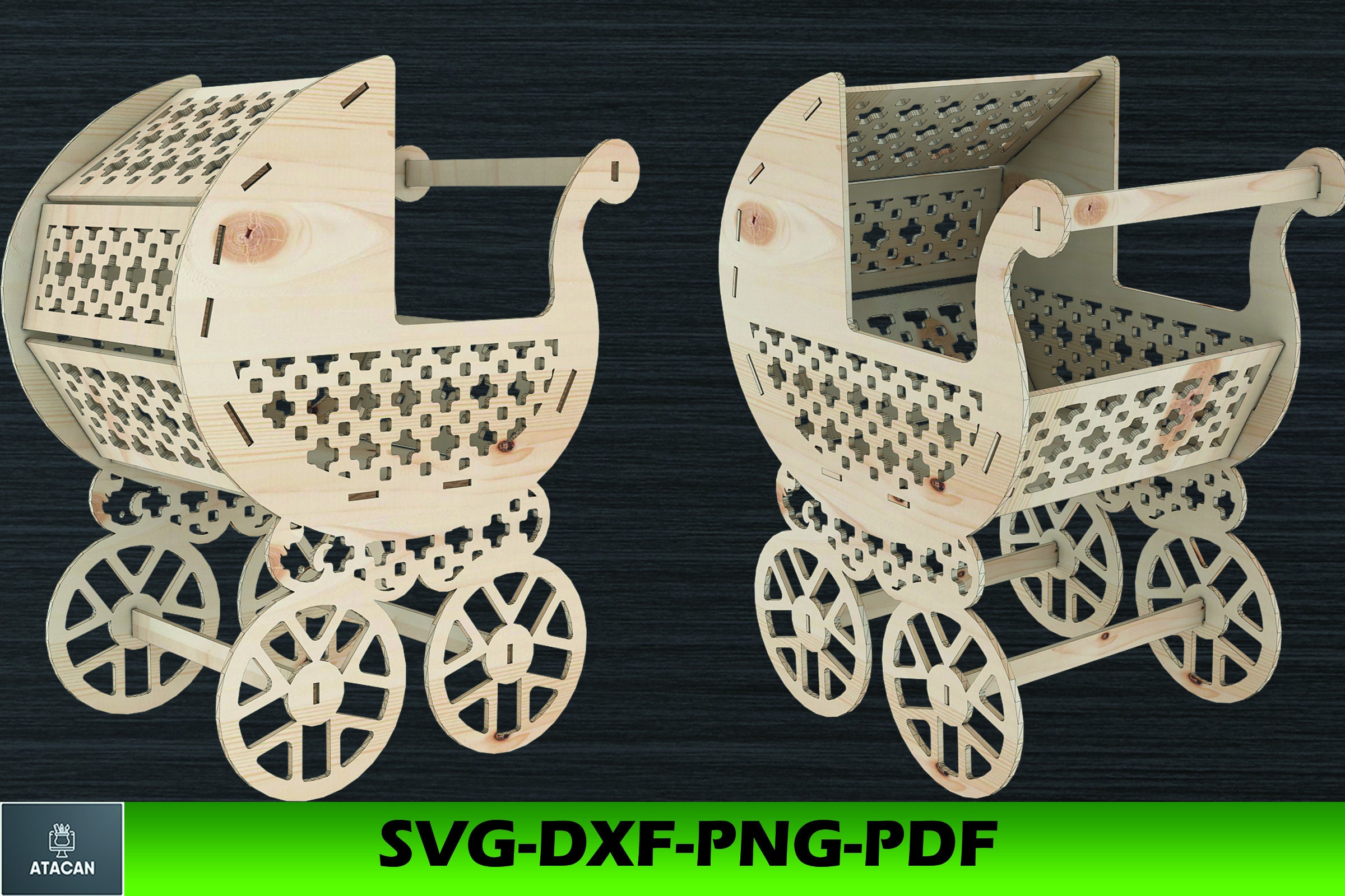3mm and 4mm Baby Stroller Svg Cnc Laser Cut File Carriage Svg - Etsy