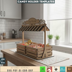 Lasergesneden snoephouder SVG-bestanden - Sweet Treat Stand digitale download voor knutselprojecten 559