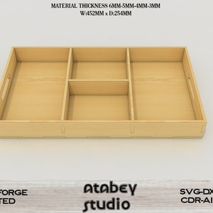Dıvıded Flat Wooden Serving Tray laser cut SVG files , Glowforge digital download 425