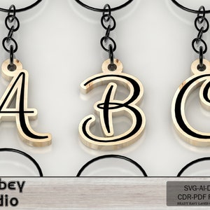 Portachiavi con alfabeto, collane, lime per gioielli tagliate al laser, lettere iniziali per artigiani, idea regalo personalizzata in legno fai da te 711