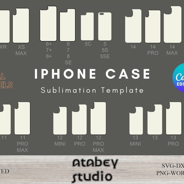 Iphone Case Designs / Iphone Case Sublimate / Phone Case Templates SVG DXF PNG Psd 500