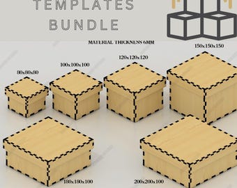 Customizable Laser Cut Box Template - Flip Lid Design in Multiple Sizes,Unique Storage Box Templates 656
