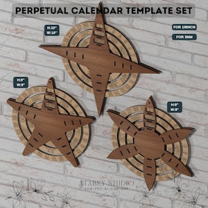 Modello di calendario perpetuo tagliato al laser - Design senza tempo per progetti artigianali 893