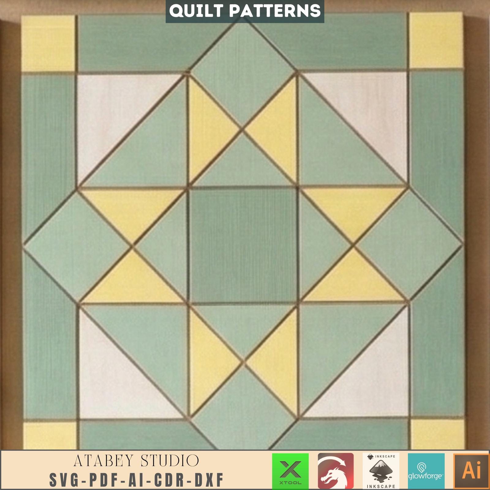 Quilt Block Patterns Geometric Wall Art Mosaic Panel Laser Cutting ...