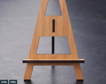 Laser Cut Wooden Easel Stand Template Picture Holder Interlocking Plywood Desktop Art Display