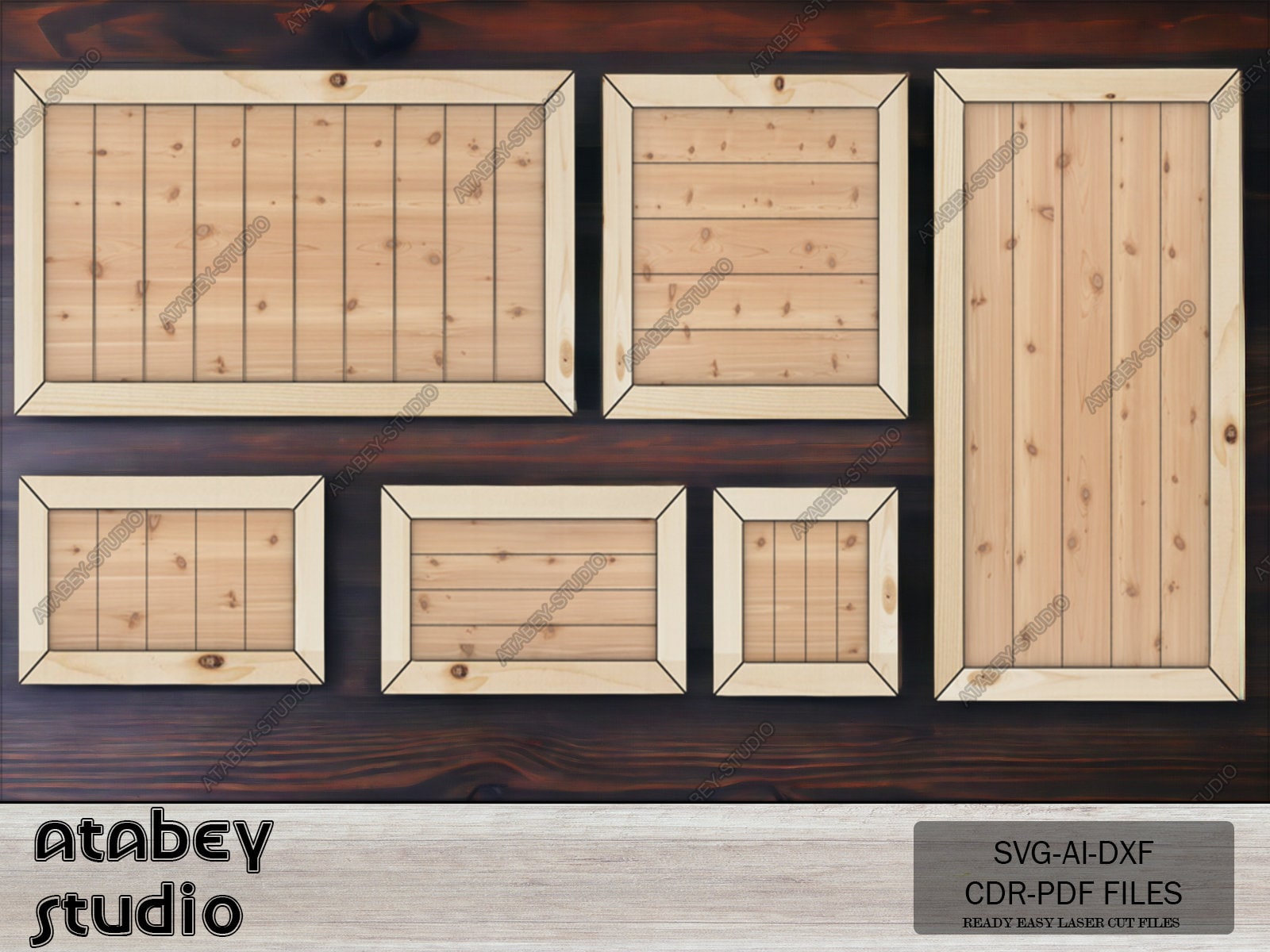 Faux Shiplap Sign Backers, Laser cut files SVG DXF vector plans, glowforge file svg, laser cut template, laser svg, laser cutting files 132