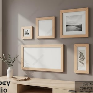 Laser Cut Photo Frame Bundle - Square and Rectangle Hanging Frames,Square & Rectangle Frame Set,Hanging Photo Frame Designs 667