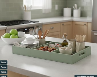 Laser Cut Organizer Divided Tray SVG, Kitchen Storage Box , DIY Craft Project, Digital File for Wood Serving Tray 425