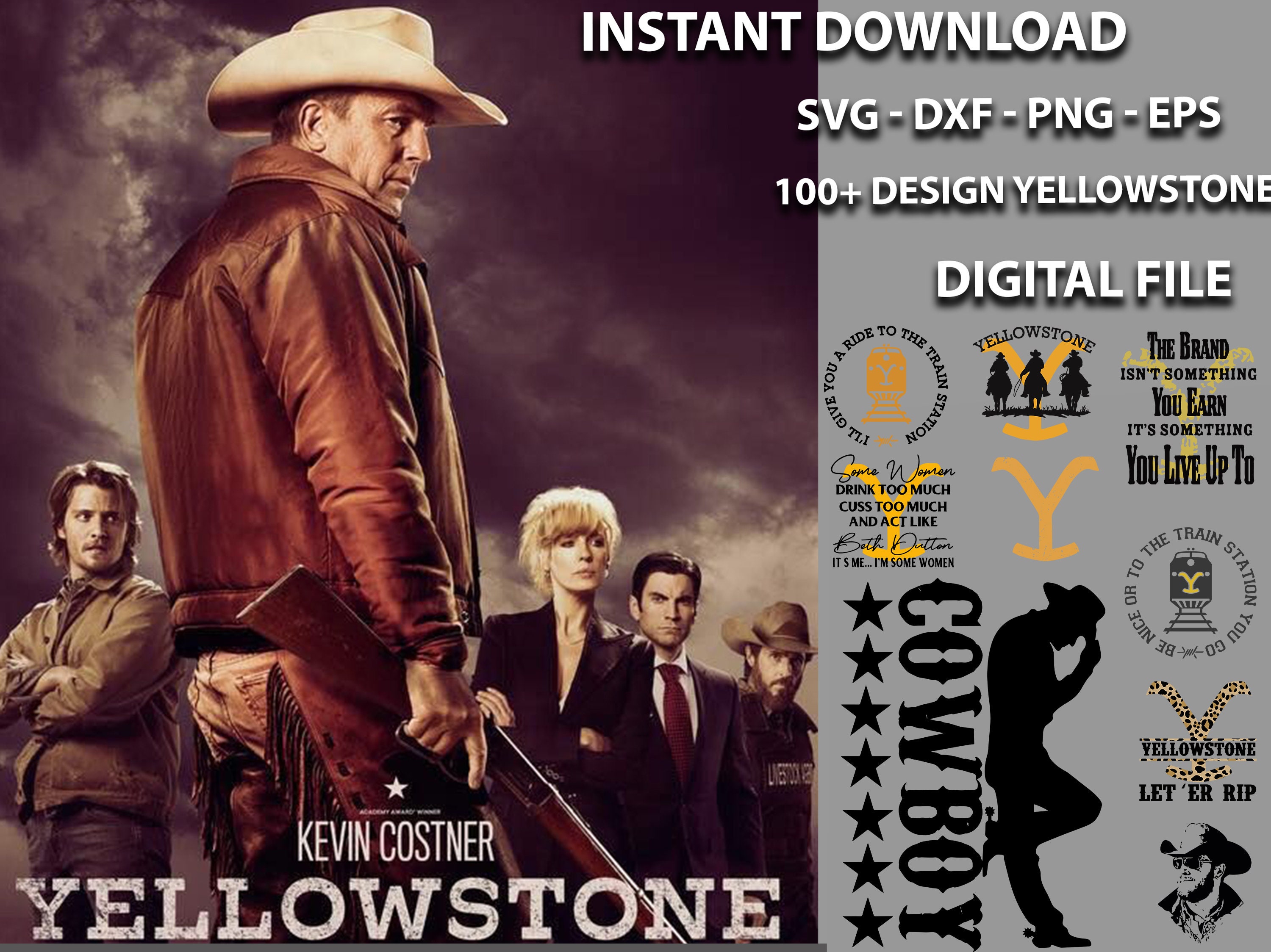 Download Bundle Yellowstone svg /Huge Bundle Svg /Beth Dutton Svg | Etsy