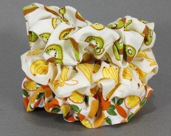 Paquete de coleteros de frutas lindas para niñas coletero de San Valentín, cesta de Pascua, coletero de algodón kiwi lazo de pelo coleteros de plátano