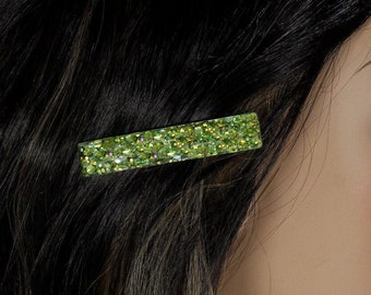 Linda pinza de pelo brillante de resina para mujeres y niñas Clip de cocodrilo verde brillante, oro rosa, azul real brillante accesorios de clip de pelo de lujo