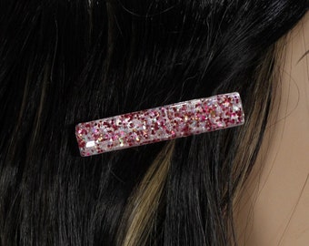 Confetti red sparkly glitter alligator hair clip for women or girls Cute hair clip Fancy crystal hair slide trendy hair clip