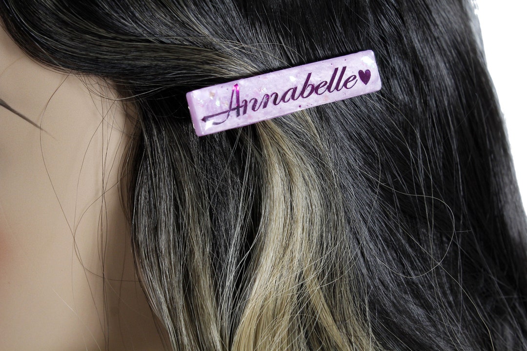 Name Hair Clip Personalized Name Hair Clip for Woman Handmade Alligator